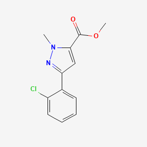 molecular formula C12H11ClN2O2 B11785642 Methyl 3-(2-chlorophenyl)-1-methyl-1H-pyrazole-5-carboxylate 