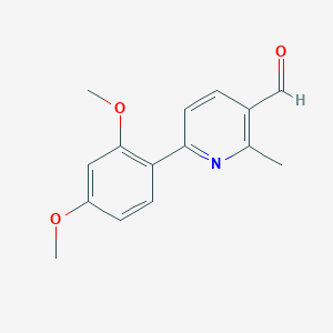 molecular formula C15H15NO3 B11785695 6-(2,4-Dimethoxyphenyl)-2-methylnicotinaldehyde 