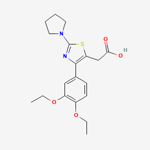 2-(4-(3,4-Diethoxyphenyl)-2-(pyrrolidin-1-yl)thiazol-5-yl)acetic acid