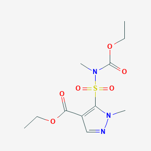 molecular formula C11H17N3O6S B11785793 Ethyl 5-(N-(ethoxycarbonyl)-N-methylsulfamoyl)-1-methyl-1H-pyrazole-4-carboxylate 