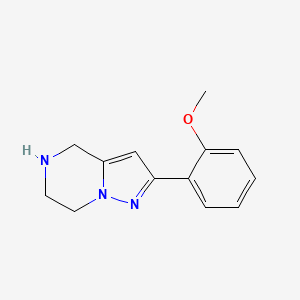 molecular formula C13H15N3O B11785801 2-(2-Methoxyphenyl)-4,5,6,7-tetrahydropyrazolo[1,5-A]pyrazine 