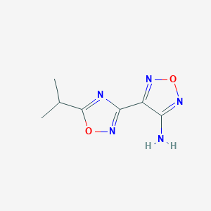 molecular formula C7H9N5O2 B11785845 4-(5-Isopropyl-1,2,4-oxadiazol-3-yl)-1,2,5-oxadiazol-3-amine 