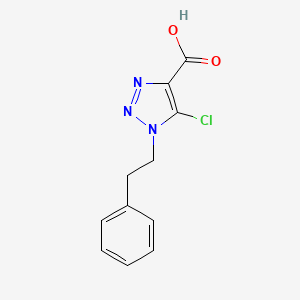 molecular formula C11H10ClN3O2 B11785897 5-Chloro-1-phenethyl-1H-1,2,3-triazole-4-carboxylicacid 