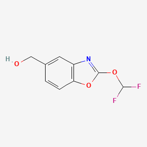 molecular formula C9H7F2NO3 B11785908 2-(Difluoromethoxy)benzo[d]oxazole-5-methanol 