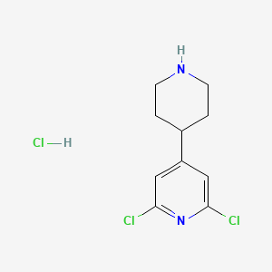 molecular formula C10H13Cl3N2 B11785913 2,6-Dichloro-4-(piperidin-4-yl)pyridine hydrochloride 