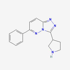 molecular formula C15H15N5 B11786045 6-Phenyl-3-(pyrrolidin-3-yl)-[1,2,4]triazolo[4,3-b]pyridazine 