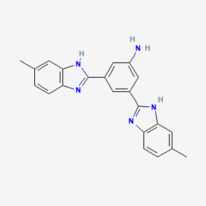 molecular formula C22H19N5 B11786063 3,5-Bis(5-methyl-1H-benzo[d]imidazol-2-yl)aniline 