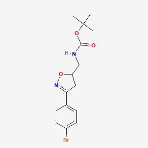 molecular formula C15H19BrN2O3 B11786092 Tert-butyl ((3-(4-bromophenyl)-4,5-dihydroisoxazol-5-YL)methyl)carbamate 