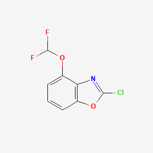 molecular formula C8H4ClF2NO2 B11786178 2-Chloro-4-(difluoromethoxy)benzo[d]oxazole 