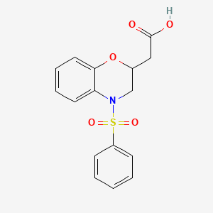 2-(4-(Phenylsulfonyl)-3,4-dihydro-2H-benzo[b][1,4]oxazin-2-yl)acetic acid