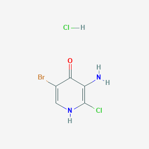 molecular formula C5H5BrCl2N2O B11786203 3-Amino-5-bromo-2-chloropyridin-4-ol hydrochloride 