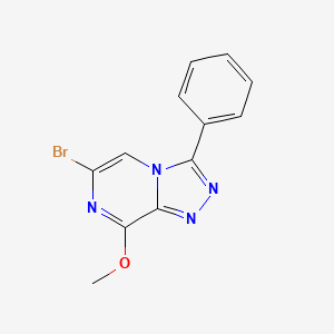 molecular formula C12H9BrN4O B11786276 6-Bromo-8-methoxy-3-phenyl-[1,2,4]triazolo[4,3-a]pyrazine 