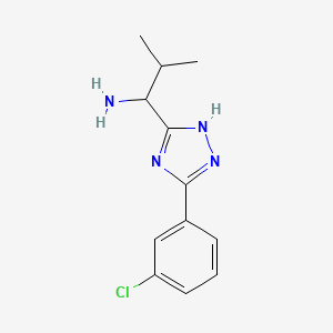 1-(3-(3-Chlorophenyl)-1H-1,2,4-triazol-5-yl)-2-methylpropan-1-amine