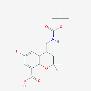 molecular formula C18H24FNO5 B11786470 4-(((tert-Butoxycarbonyl)amino)methyl)-6-fluoro-2,2-dimethylchroman-8-carboxylic acid 