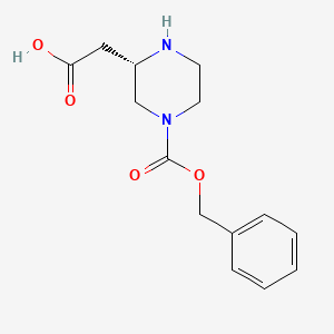 molecular formula C14H18N2O4 B11786547 (S)-2-(4-((Benzyloxy)carbonyl)piperazin-2-yl)acetic acid 