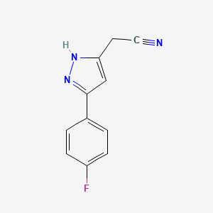 2-(5-(4-Fluorophenyl)-1H-pyrazol-3-yl)acetonitrile