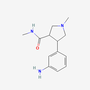 molecular formula C13H19N3O B11786617 4-(3-Aminophenyl)-N,1-dimethylpyrrolidine-3-carboxamide 