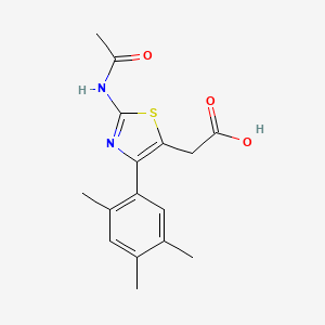 molecular formula C16H18N2O3S B11786640 2-(2-Acetamido-4-(2,4,5-trimethylphenyl)thiazol-5-yl)aceticacid 