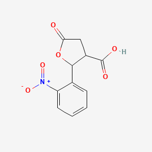 molecular formula C11H9NO6 B11786871 2-(2-Nitrophenyl)-5-oxotetrahydrofuran-3-carboxylic acid 