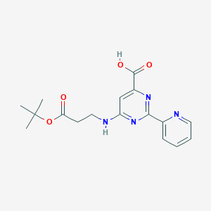 molecular formula C17H20N4O4 B11786955 6-((3-(Tert-butoxy)-3-oxopropyl)amino)-2-(pyridin-2-YL)pyrimidine-4-carboxylic acid 