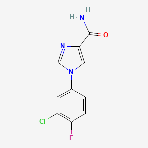 molecular formula C10H7ClFN3O B11786962 1-(3-Chloro-4-fluorophenyl)-1H-imidazole-4-carboxamide 