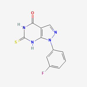 molecular formula C11H7FN4OS B11786992 1-(3-Fluorophenyl)-6-mercapto-1H-pyrazolo[3,4-d]pyrimidin-4(5H)-one 