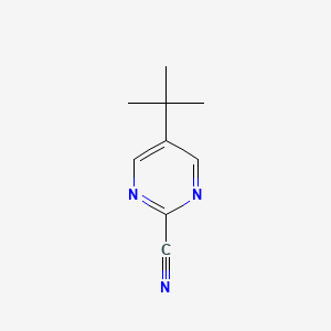 molecular formula C9H11N3 B11787166 5-(tert-Butyl)pyrimidine-2-carbonitrile 