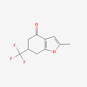 molecular formula C10H9F3O2 B11787197 2-Methyl-6-(trifluoromethyl)-6,7-dihydrobenzofuran-4(5H)-one 