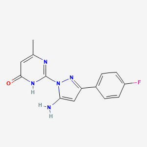 2-(5-Amino-3-(4-fluorophenyl)-1H-pyrazol-1-yl)-6-methylpyrimidin-4(3H)-one