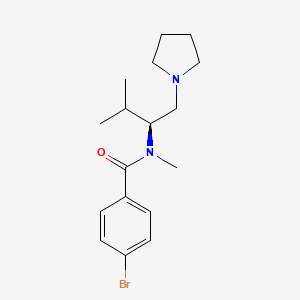 4-bromo-N-methyl-N-[(2S)-3-methyl-1-pyrrolidin-1-ylbutan-2-yl]benzamide