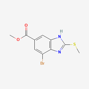 molecular formula C10H9BrN2O2S B11787269 Methyl 7-bromo-2-(methylthio)-1H-benzo[d]imidazole-5-carboxylate 