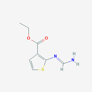 molecular formula C8H10N2O2S B1178730 ethyl 2-[(E)-aminomethylideneamino]thiophene-3-carboxylate CAS No. 138055-87-5