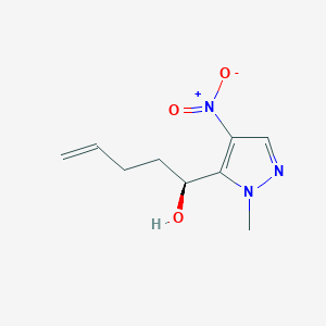 molecular formula C9H13N3O3 B11787357 (S)-1-(1-Methyl-4-nitro-1H-pyrazol-5-yl)pent-4-en-1-ol 