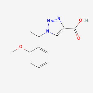 molecular formula C12H13N3O3 B11787393 1-(1-(2-Methoxyphenyl)ethyl)-1H-1,2,3-triazole-4-carboxylic acid 