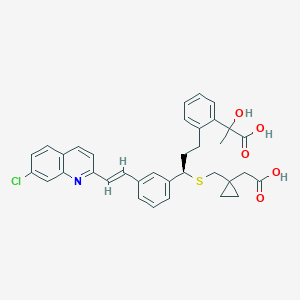 molecular formula C35H34ClNO5S B117874 2-((3R)-3-(((1-(Carboxymethyl)cyclopropyl)methyl)thio)-3-(3-((1E)-2-(7-chloro-2-quinolinyl)ethenyl)phenyl)propyl)-alpha-hydroxy-alpha-methylbenzeneacetic acid CAS No. 213380-27-9