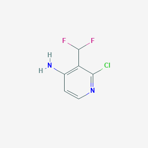 molecular formula C6H5ClF2N2 B11787419 2-Chloro-3-(difluoromethyl)pyridin-4-amine 