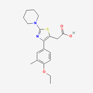 2-(4-(4-Ethoxy-3-methylphenyl)-2-(piperidin-1-yl)thiazol-5-yl)acetic acid