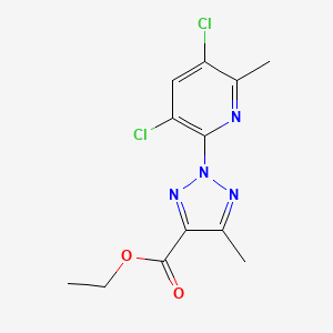 molecular formula C12H12Cl2N4O2 B11787498 Ethyl 2-(3,5-dichloro-6-methylpyridin-2-yl)-5-methyl-2H-1,2,3-triazole-4-carboxylate 