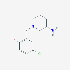 molecular formula C12H16ClFN2 B11787504 1-(5-Chloro-2-fluorobenzyl)piperidin-3-amine 