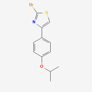 molecular formula C12H12BrNOS B11787594 2-Bromo-4-(4-isopropoxyphenyl)thiazole 