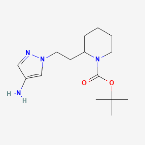 molecular formula C15H26N4O2 B11787632 tert-Butyl 2-(2-(4-amino-1H-pyrazol-1-yl)ethyl)piperidine-1-carboxylate 