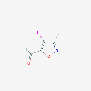 molecular formula C5H4INO2 B11787635 4-Iodo-3-methylisoxazole-5-carbaldehyde 