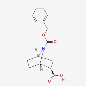 molecular formula C15H17NO4 B11787645 (1S,2S,4R)-7-((Benzyloxy)carbonyl)-7-azabicyclo[2.2.1]heptane-2-carboxylic acid 