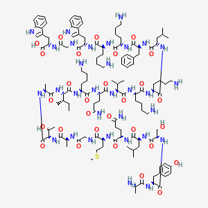 molecular formula C12H22O2 B1178770 H-Ala-Tyr-Ser-Leu-Gln-Met-Gly-Ala-Thr-Ala-Ile-Lys-Gln-Val-Lys-Lys-Leu-Phe-Lys-Lys-Trp-Gly-Trp-OH CAS No. 131463-18-8