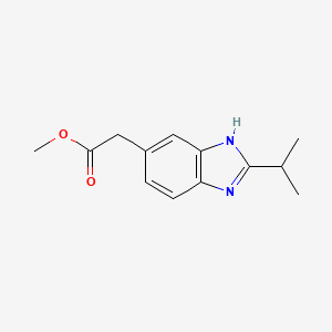 molecular formula C13H16N2O2 B11787746 Methyl 2-(2-isopropyl-1H-benzo[d]imidazol-5-yl)acetate 