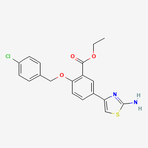 Ethyl 5-(2-aminothiazol-4-yl)-2-((4-chlorobenzyl)oxy)benzoate