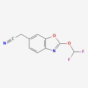 molecular formula C10H6F2N2O2 B11787774 2-(Difluoromethoxy)benzo[d]oxazole-6-acetonitrile 