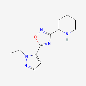 5-(1-Ethyl-1H-pyrazol-5-yl)-3-(piperidin-2-yl)-1,2,4-oxadiazole