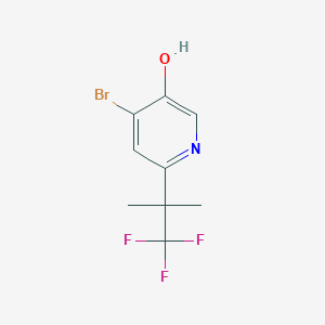 molecular formula C9H9BrF3NO B11787811 4-Bromo-6-(1,1,1-trifluoro-2-methylpropan-2-yl)pyridin-3-ol 