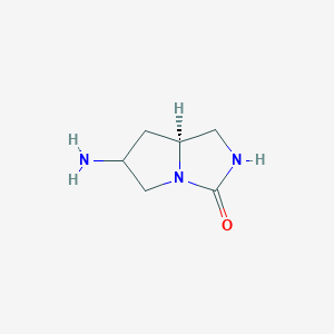 molecular formula C6H11N3O B11787831 (7AS)-6-Aminotetrahydro-1H-pyrrolo[1,2-C]imidazol-3(2H)-one 